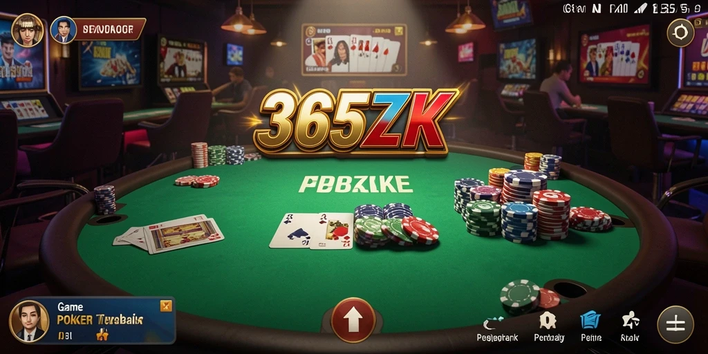 Tampilan gameplay Poker yang seru di 365ZK.