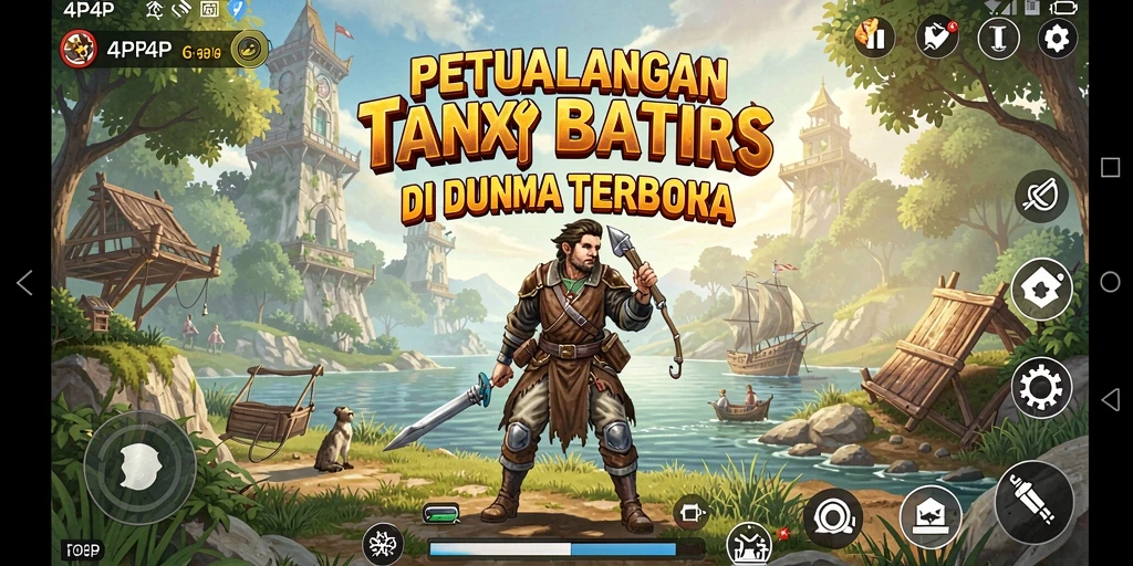 Tampilan gameplay Open World yang luas dan menarik dalam 4P4P.