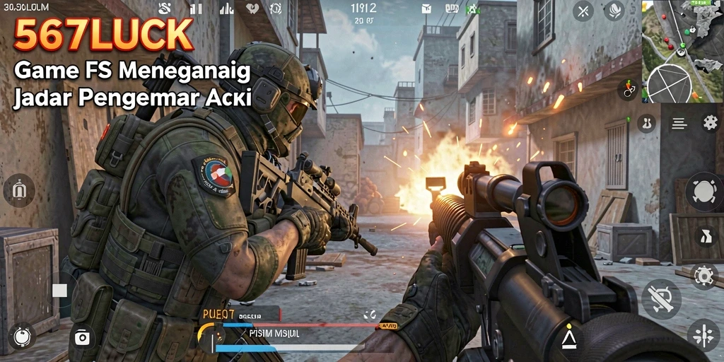 Tampilan seru dari gameplay FPS di 567LUCK.