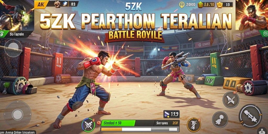 Tampilan seru pertandingan Battle Royale di 5ZK penuh aksi.