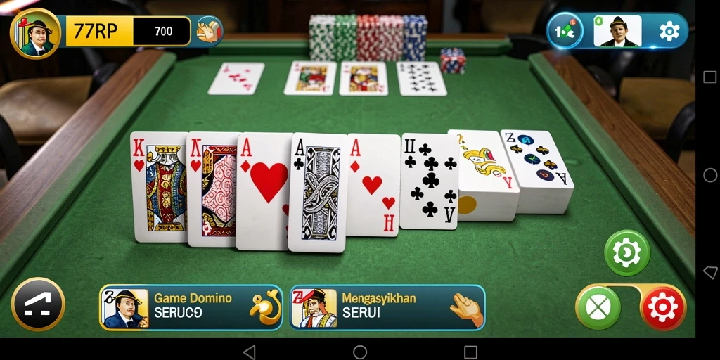 Tampilan gameplay Domino yang seru dan interaktif.