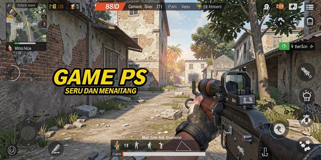 Screenshot menunjukkan aksi intense dalam gameplay FPS 88ID.