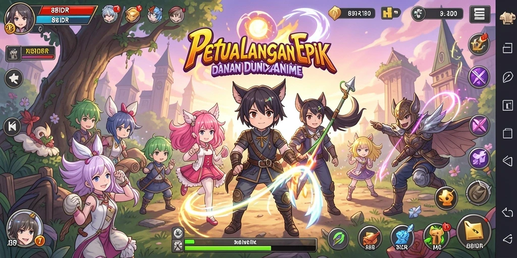 Tampilan gameplay seru dalam 88IDR dengan karakter anime ikonik.