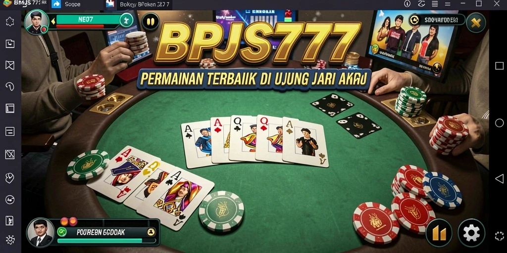 Screenshot gameplay poker BPJS777 menampilkan aksi seru dan strategi permainan.