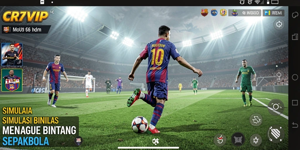 Tampilan gameplay CR7VIP yang menegangkan dan menarik dari dunia sepak bola.