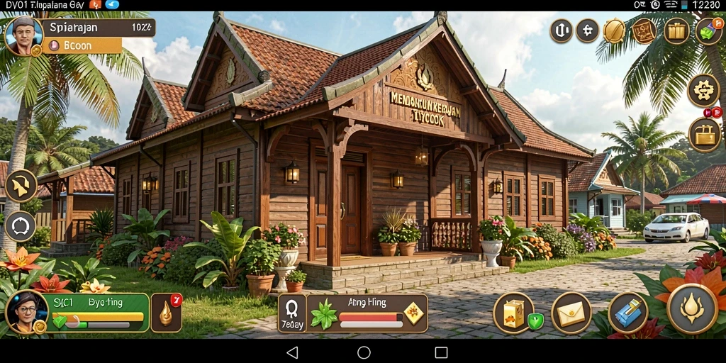Tampilan gameplay DY01 dengan elemen Tycoon yang menarik.