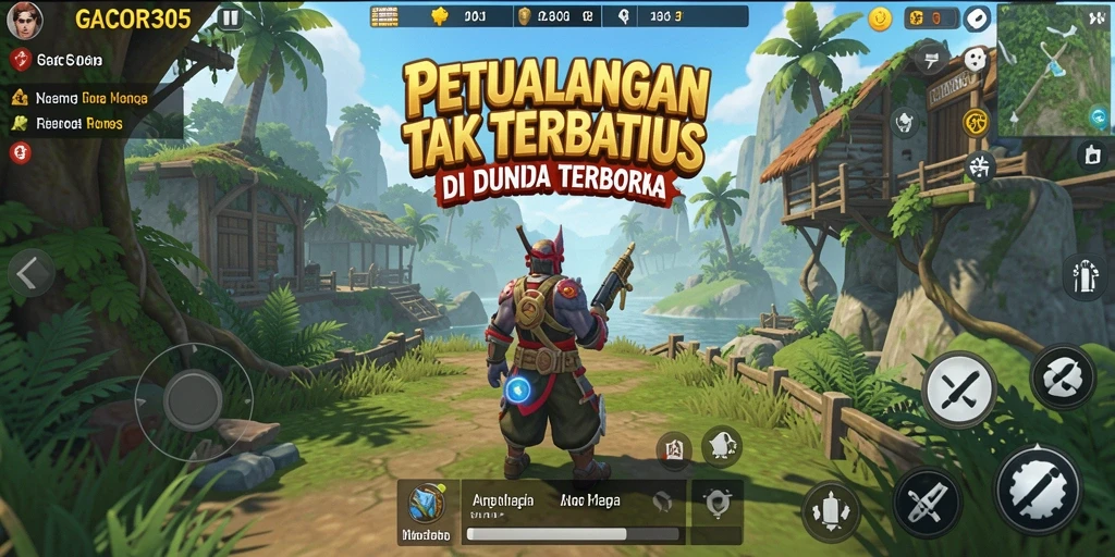 Screenshot utama GACOR305 yang menunjukkan keindahan dunia terbuka.