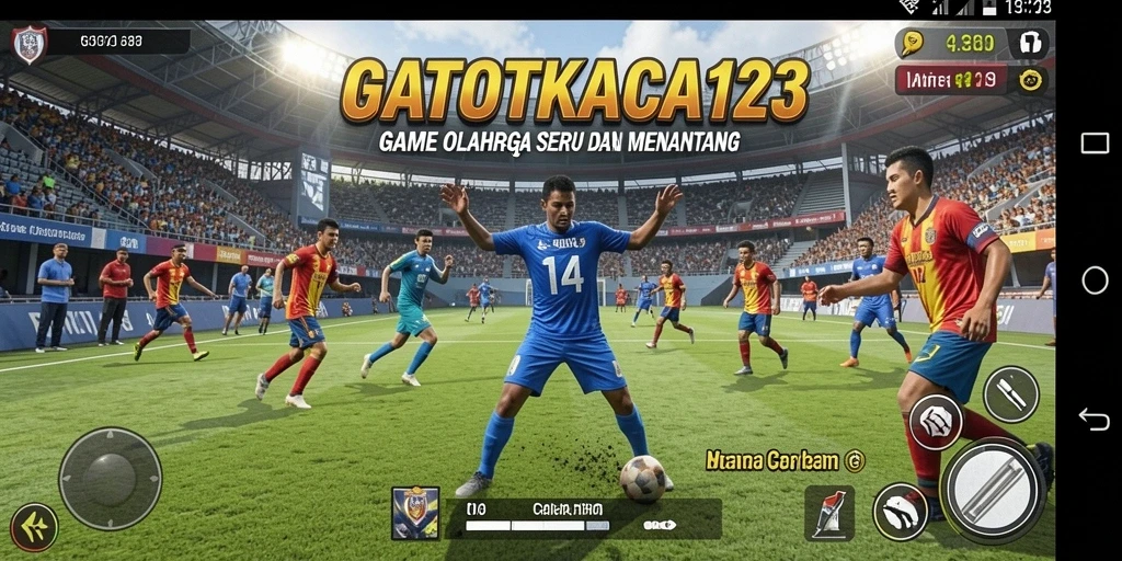 Tampilan gameplay intens dari GATOTKACA123 dengan aksi olahraga yang mendebarkan.