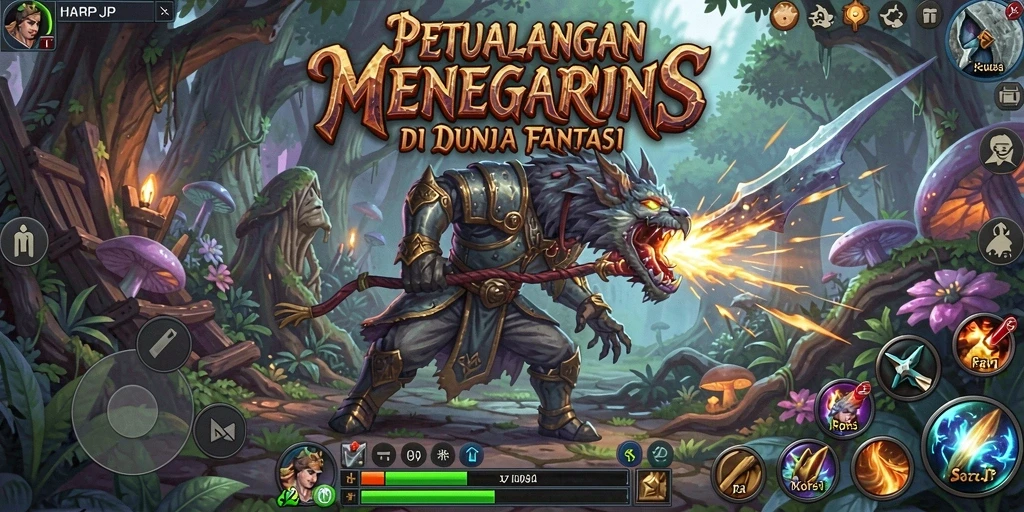 Screenshot menampilkan gameplay menegangkan dalam petualangan HARAPJP.