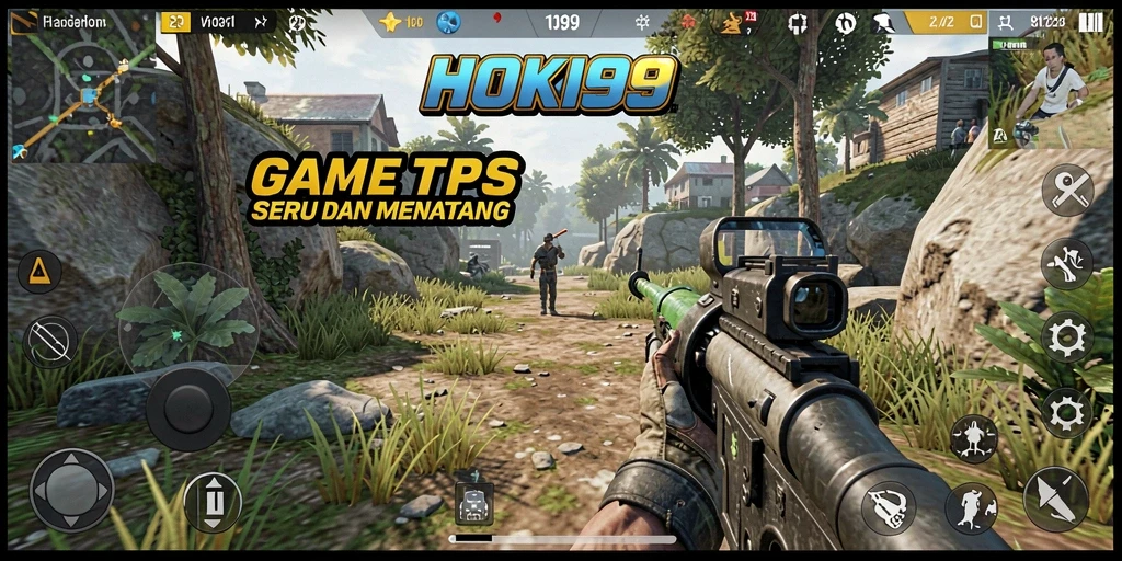 Tangkapan layar dari gameplay seru HOKI99 dengan aksi tembak-menembak intens.