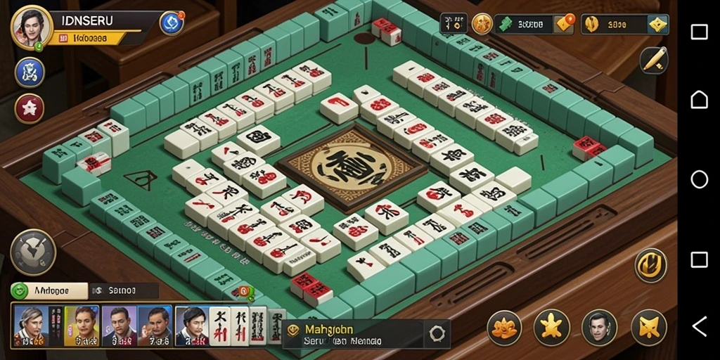 Screenshot game IDNSERU menampilkan pemain yang sedang mencocokkan ubin Mahjong.