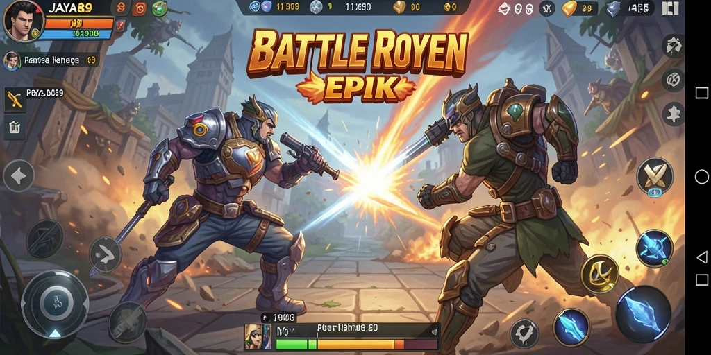 Tampilan gameplay seru dalam pertarungan Battle Royale.