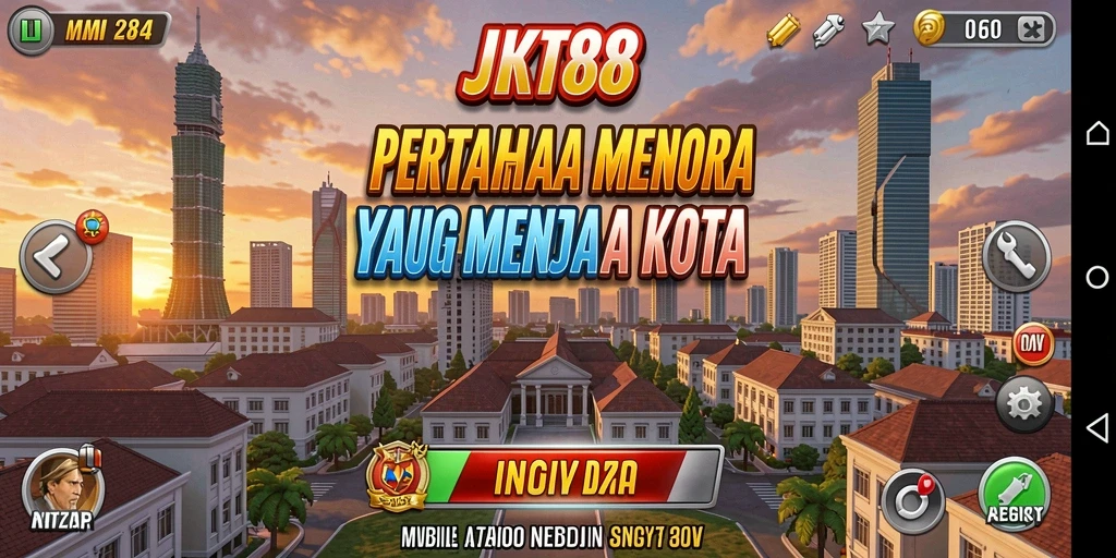 Tangkapan layar utama JKT88 menampilkan aksi pertahanan menara yang dinamis.