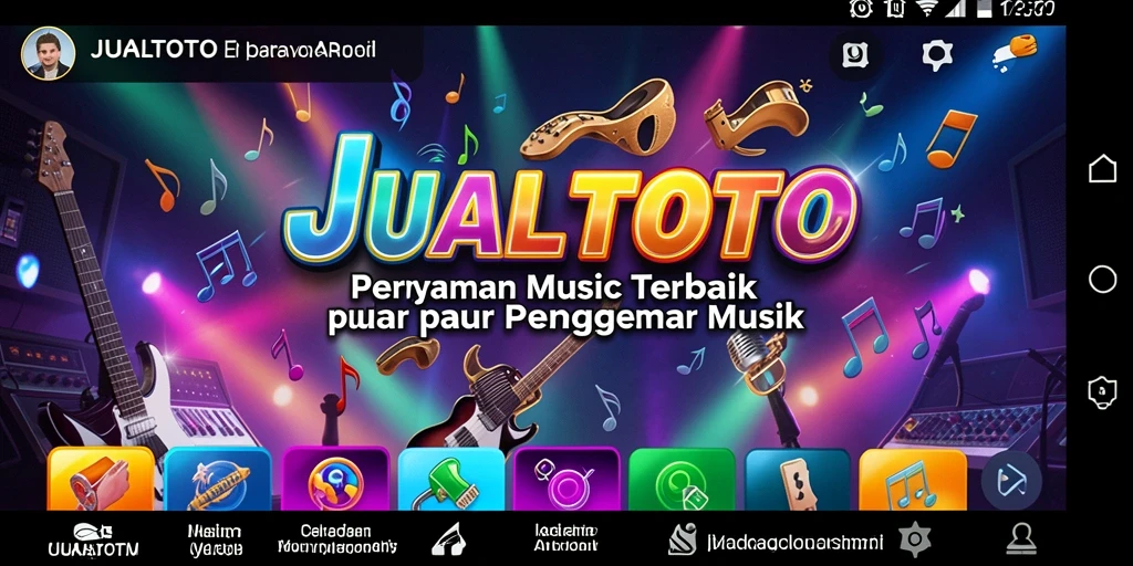 Screenshot utama JUALTOTO memperlihatkan interaksi gameplay musik yang seru.