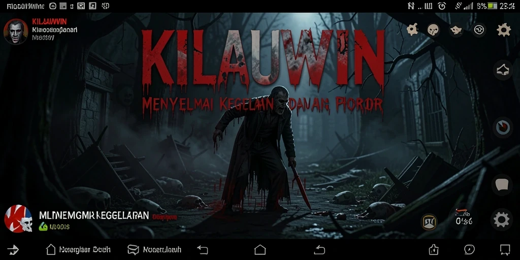 Screenshot gameplay menampilkan suasana menakutkan dari KILAUWIN.