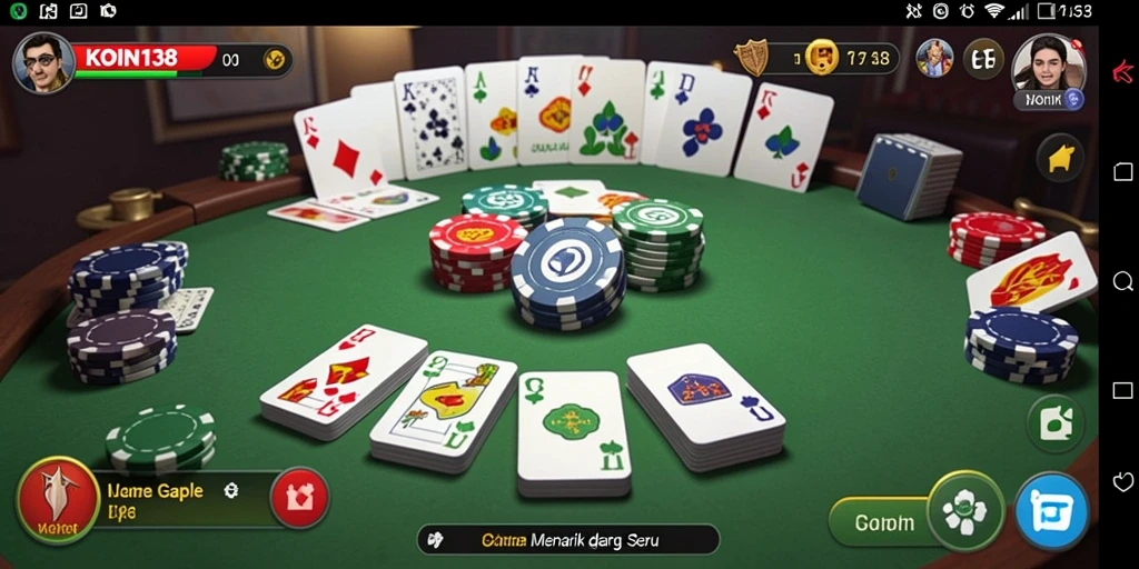 Tangkapan layar gameplay KOIN138 yang menampilkan keasyikan bermain Gaple.