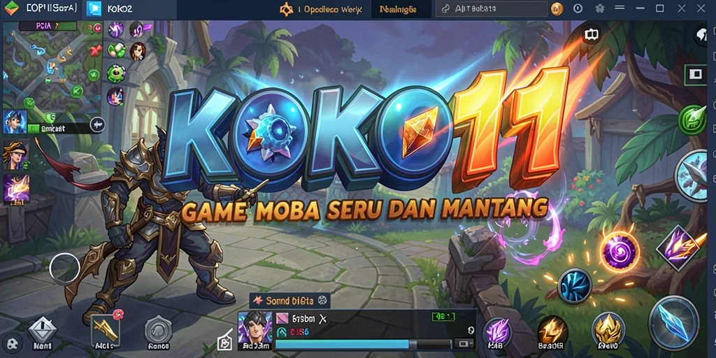 Tangkapan layar KOKO11 dengan aksi MOBA yang mendebarkan.