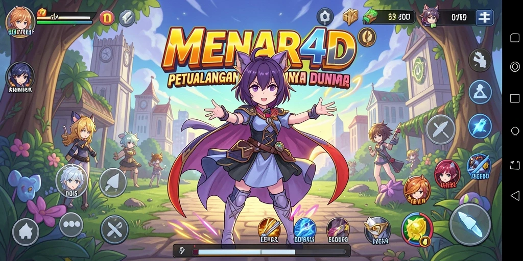 Tampilan gameplay menakjubkan dengan karakter Anime yang menarik.