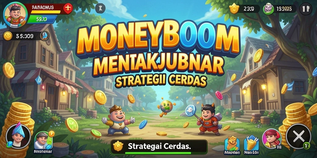 Tampilan permainan MONEYBOOM yang mendebarkan dan strategis.