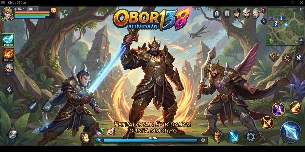 Screenshot OBOR138 menampilkan pertarungan mendebarkan dalam dunia MMORPG.