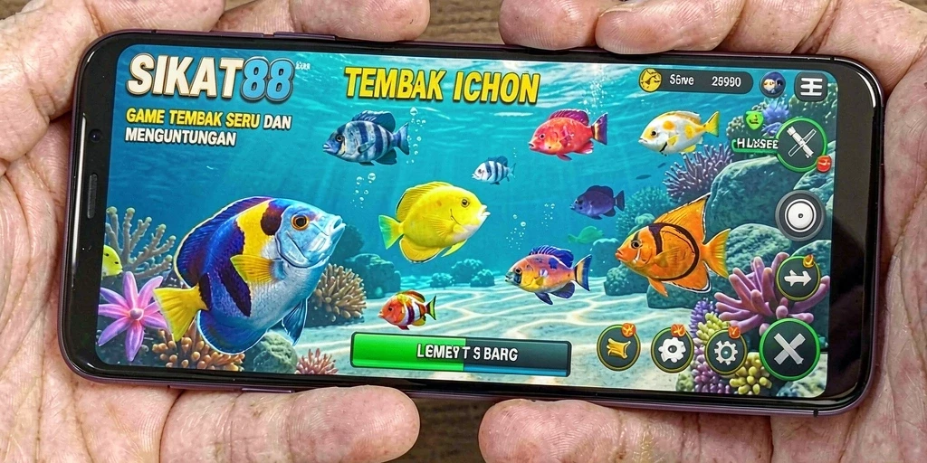 Screenshot gameplay SIKAT88 dengan aksi menembak ikan yang seru.