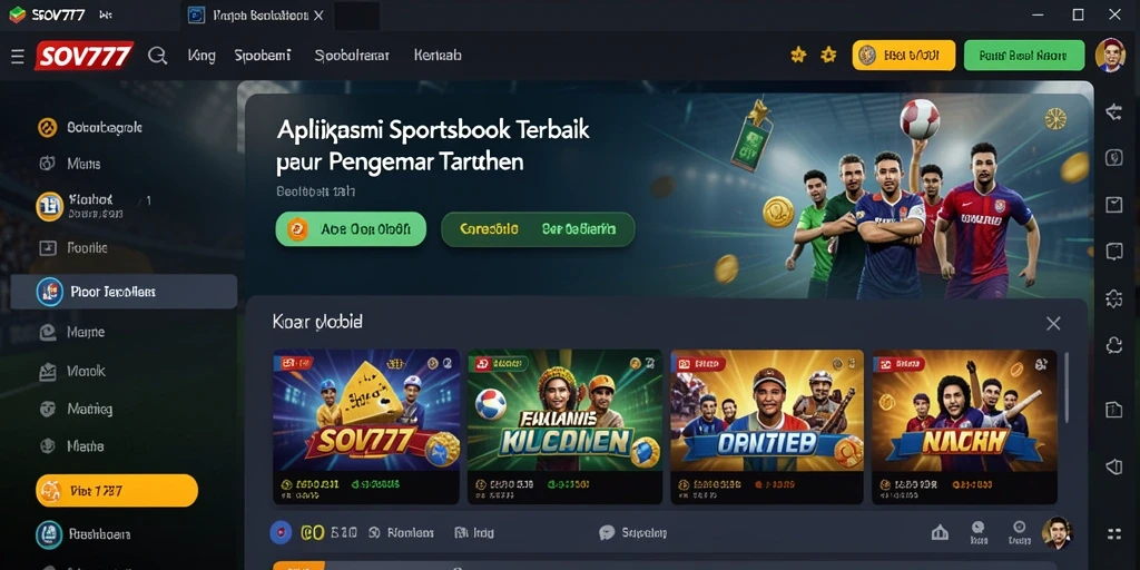 Tampilan aplikasi SOV777 saat bermain sportsbook dengan berbagai pilihan taruhan.
