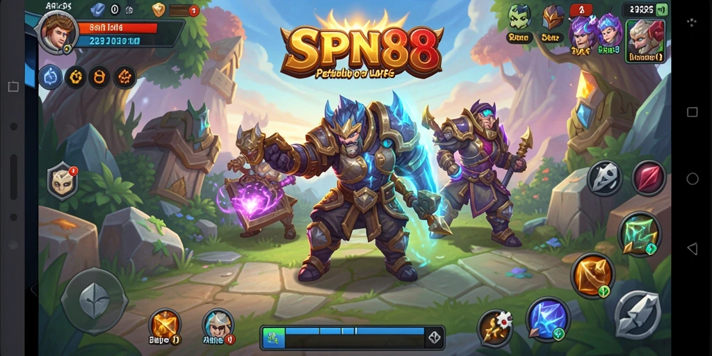 Screenshot gameplay SPN88 menampilkan pertarungan seru dalam dunia fantasi.