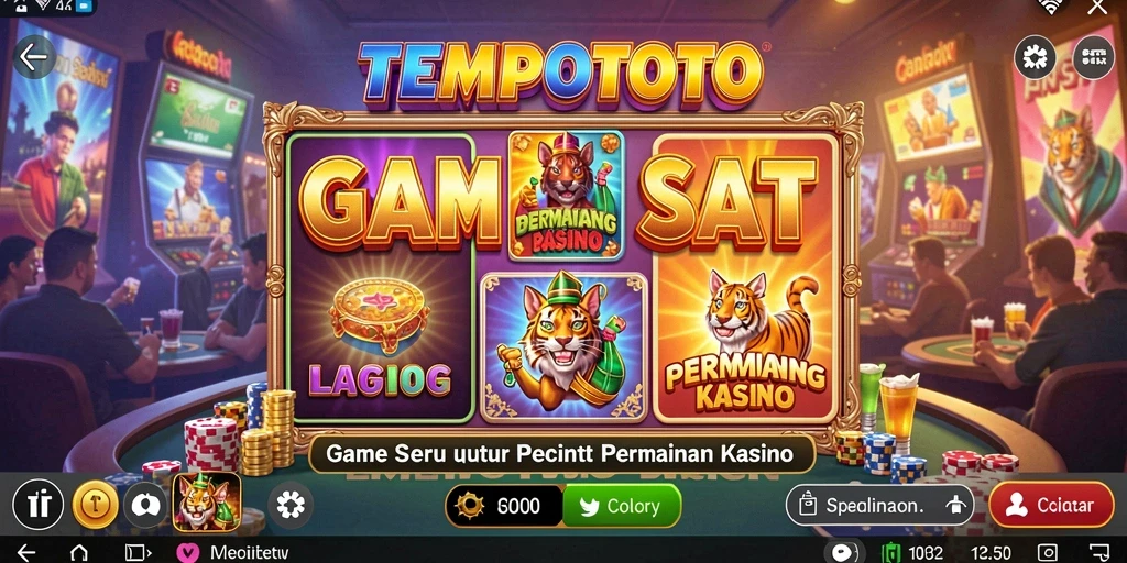 Screenshot TEMPOTOTO menampilkan gameplay slot yang menegangkan dan menyenangkan.