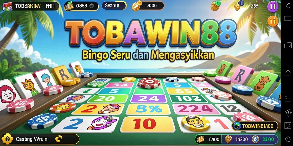 Screenshot utama TOBAWIN88 menampilkan gameplay Bingo yang seru.