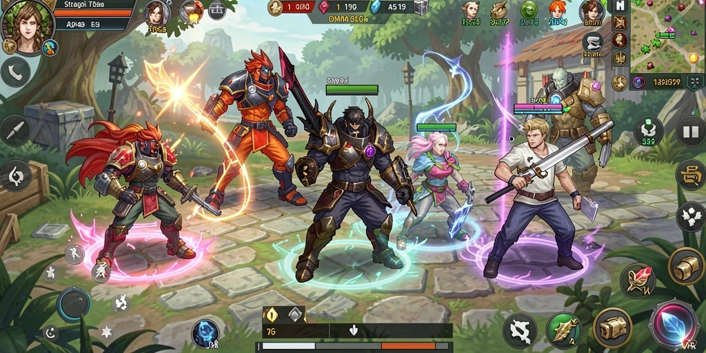Tampilan gameplay V98 menampilkan pertempuran strategi yang memukau.