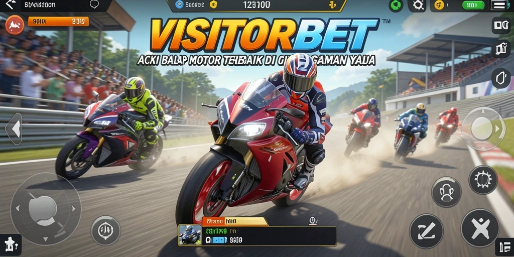 Gameplay seru balap motor dalam VISITORBET yang mendebarkan.