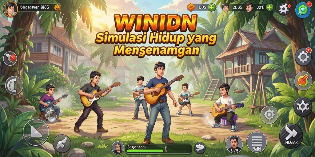 Tampilan gameplay WINIDN yang menampilkan berbagai skenario menarik.