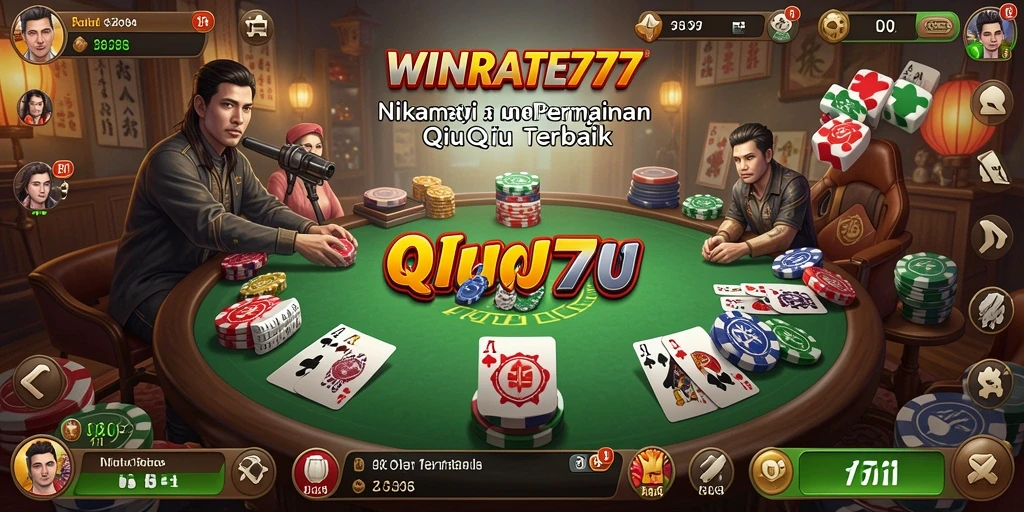 Screenshot WINRATE777 menunjukkan aksi seru dalam permainan QiuQiu.